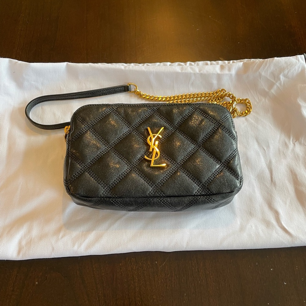 Saint Laurent Becky Diamond Leather Camera Bag